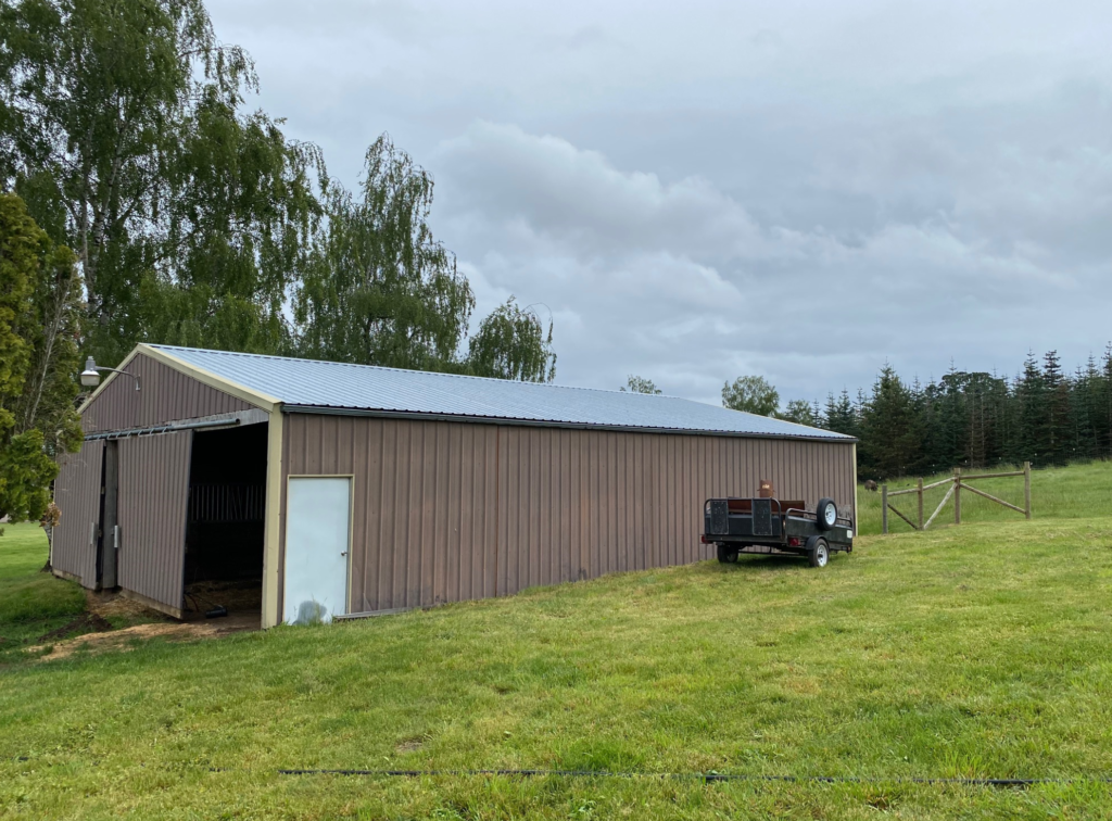 South side of barn roof that will be reinforced for panels 