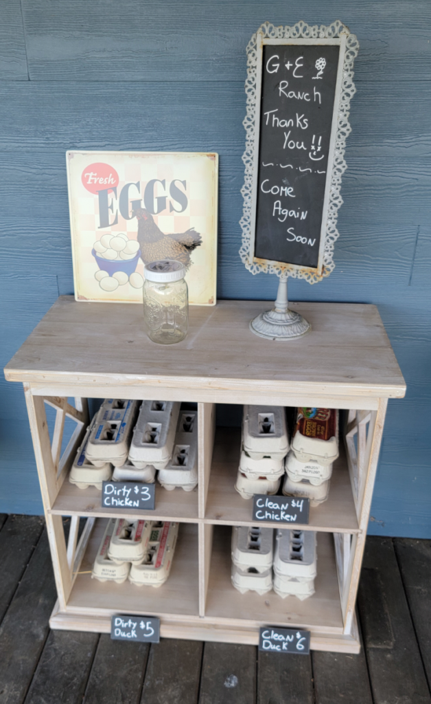 Front porch egg stand